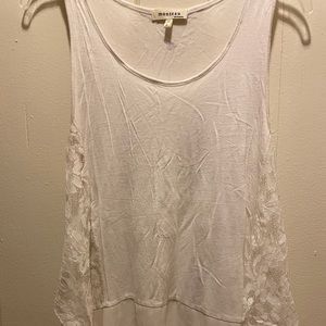 White shirt with lace on the sides